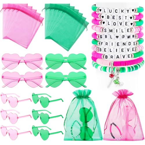 50 Pcs Kids Party Accessories Set with Sunglasses Bracelets & Goodie Bags