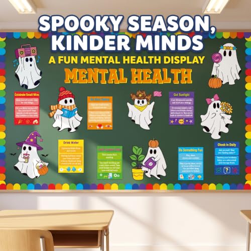 Halloween Ghost Bulletin Board Set with Health Tips Classroom Decorations