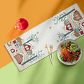 Lightnpro Poinsettia Beaded Table Runner - White Red Multi 13x36 Inch Holiday Decor
