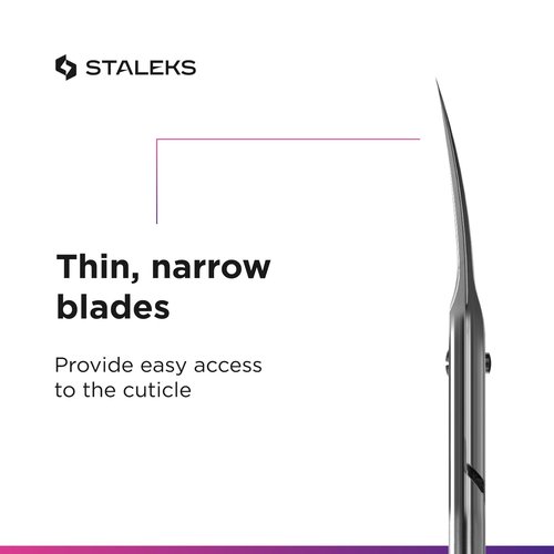 Staleks Professional Cuticle Scissors – Manicure Scissors, Stainless Steel, Extra Fine Curved Blades Smart 40 Type 3 SS-40/3
