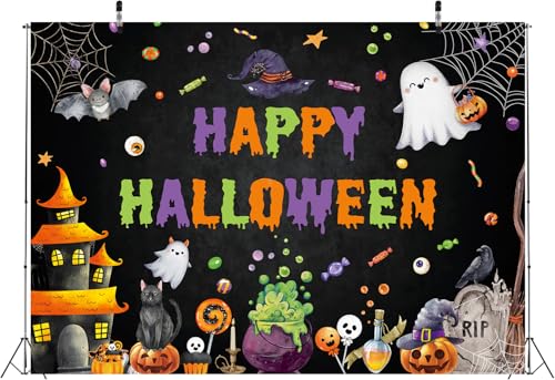 Halloween Photography Backdrop 7x5 ft Spooky Ghost Halloween Background - Vinyl