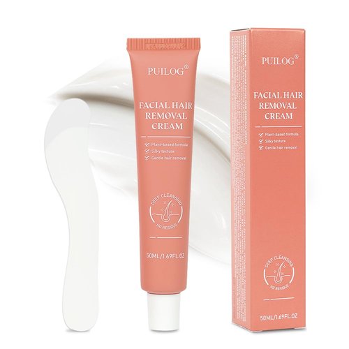 Face Hair Removal Cream for Women, Facial Depilatory Cream for Chin Upper Lip Sensitive Skin Hair Removal, Painless & Flawless Hair Removing At Home, 1.69 Fl.oz w/Spatula