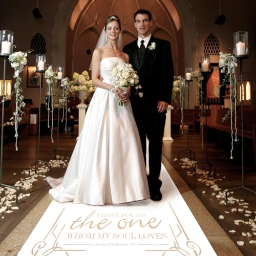 Gold Wedding Aisle Runner 3x50 Feet - Indoor Outdoor Rope Carpet for Ceremony & Parties