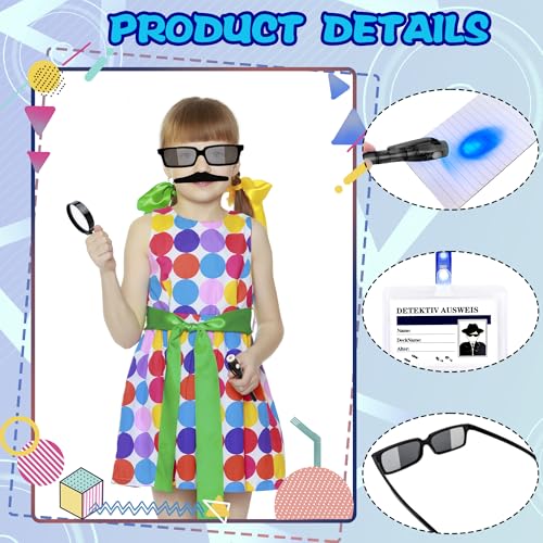 60 Pcs Spy Detective Party Favors Set with Glasses Magnifying Glass and Invisible Ink Pen