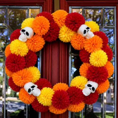Artificial Marigold Flowers with Stems - Full & Fluffy 40 Pcs for Decor