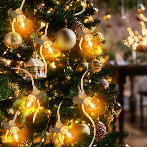 Christmas Village Lights with 10 LED Bulb and Clips - Snow Village C7 String Lights