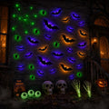 Halloween 41-Piece Light-Up Bat & Spiders Wall Decor Kit with Glow Effects