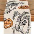 Halloween Table Runner 72x13 Inch Pumpkin Skeleton Fall Kitchen Decor