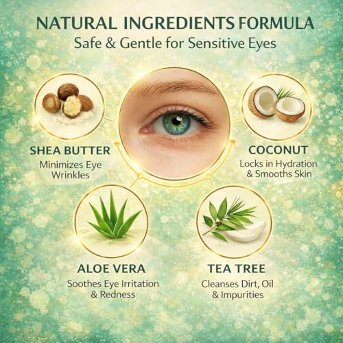 Tea Tree Eyelid Wipes 120 Count - Gentle Makeup Remover for Sensitive Eyes