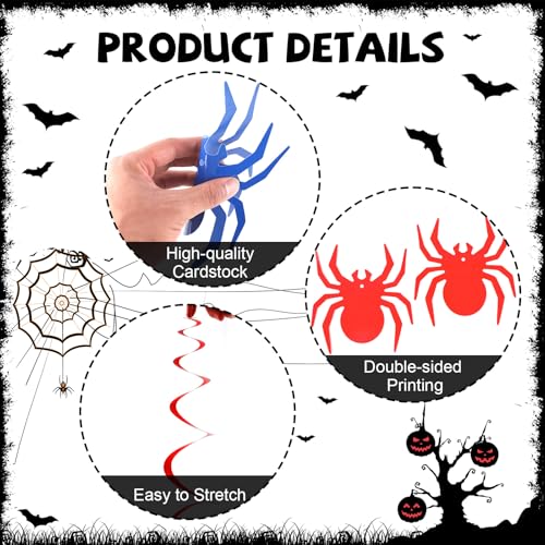 72pcs Super Theme Hero Hanging Swirl Decorations Spider Web Party Supplies