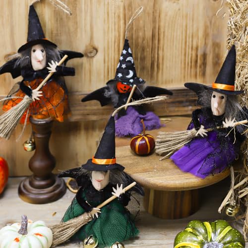 Purple Halloween Witch and Ghost Plush Decorations - Festival Hanging Charms