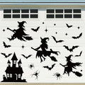 Halloween Garage Door Magnets Set - Black Witch Bat Spider Star Castle Decorations