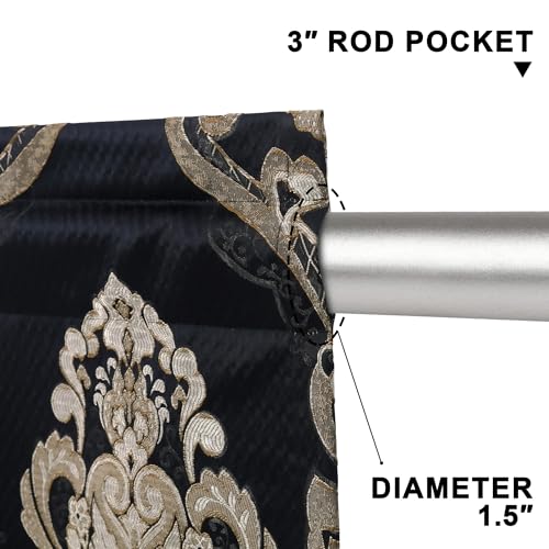 Loom and Mill Black Jacquard Window Valance - 54" x 18" Variation of THIS listing