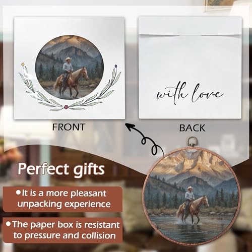 Round Western Cowboy Canvas Wall Art - 10x10 Inches - Variation 07