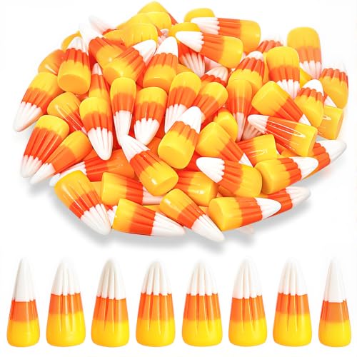 200 Pcs Halloween Fake Candy Corn Resin Decorations for Autumn DIY Crafts & Vase Fillers