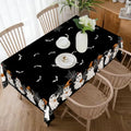 Halloween Tablecloth 60x84 Inch Rectangular Bat Spider Cobweb Ghost Reusable Washable Black Decor Variation of THIS listing