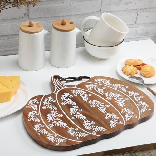 Pumpkin Shaped Acacia Wood Cutting & Serving Board - Autumn Decor