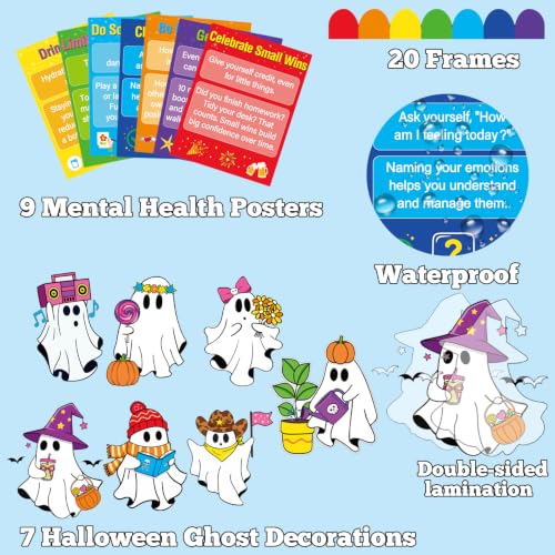 Halloween Ghost Bulletin Board Set with Health Tips Classroom Decorations