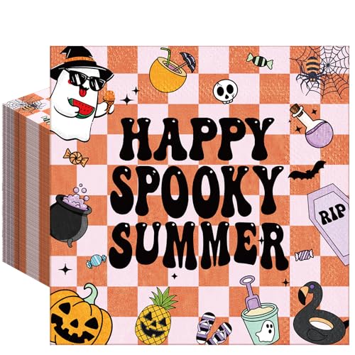 Halloween Paper Napkins 50 Pack - Spooky Party Supplies & Cocktail Napkins