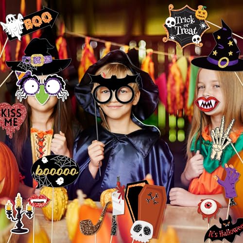 Halloween Photo Booth Props Set for Parties and Photos - 25 Pieces