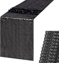 Black Sequin Table Runner 12x72 Inches - Pack of 12 - Elegant Party Decor