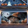 Halloween Garage Door Banner 6x13FT Pumpkin Skull Ghost Door Cover Outdoor Decor