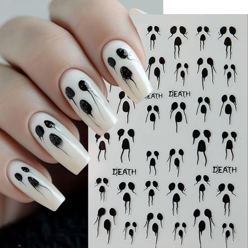 Halloween Nail Art Stickers Set - Spider Web, Butterfly, Glitter Decals for DIY Nails