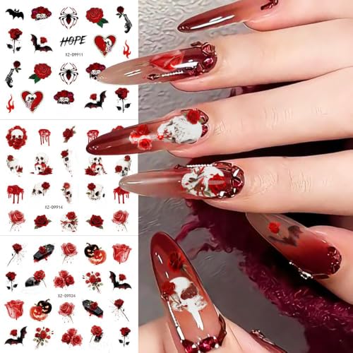 Halloween Nail Stickers Set - Ghost Spider Web Pumpkin Bat 30 Sheets - Variation of THIS listing: Halloween a