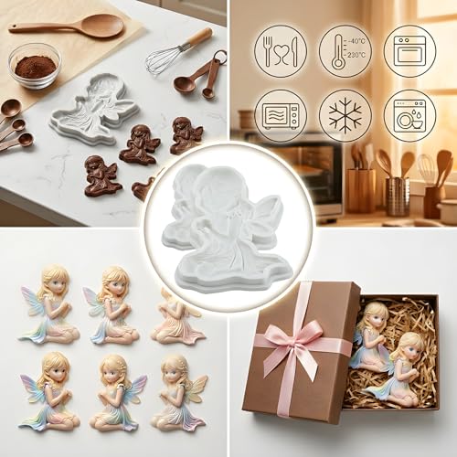 Kneeling Fairy Silicone Mold Forest Elf Girl Cake Decorating Mold - Style J