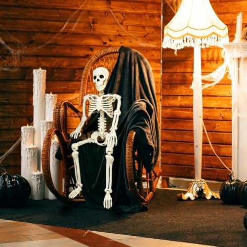 3FT Skeleton Halloween Decorations - Life Size Posable Skeleton with Joints