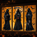 Halloween Grim Reaper Window Clings Set - Large Spooky Decorations