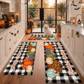 Pumpkin Fall Kitchen Rugs Set of 3 Washable Anti-Fatigue Mats for Floor