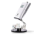 MelodySusie Clip-On Nail Drill Holder with 10 Drill Bits Holes,Acrylic Base Stand for All Clip-On Electric Nail File,Especially for SC300F,SC320H,SC320F,SC320D,SC330G,SM330G,SC320C,MM400D,MB420G