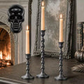 Skull Candle Holder Set - Gothic Taper Candlestick for Halloween & Dark Decor - Style 2 / 3