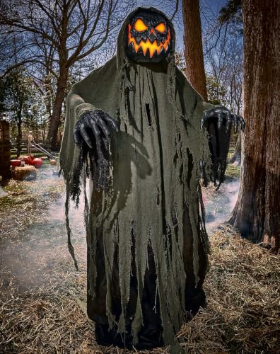 6 Ft Night Terror Animatronic Halloween Decor with LED Eyes & Head Motion