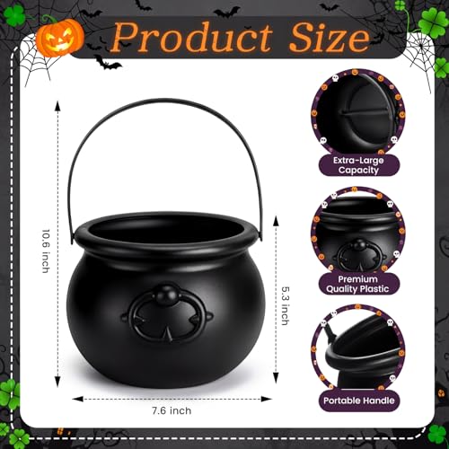 Halloween Cauldron Pot of Gold Leprechaun Black 7.6-Inch St. Patrick's Day Decor