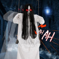 Scary Halloween Hanging Ghost Doll - 45-Inch Swinging Creepy Decor with Variation: White Robed Ghost
