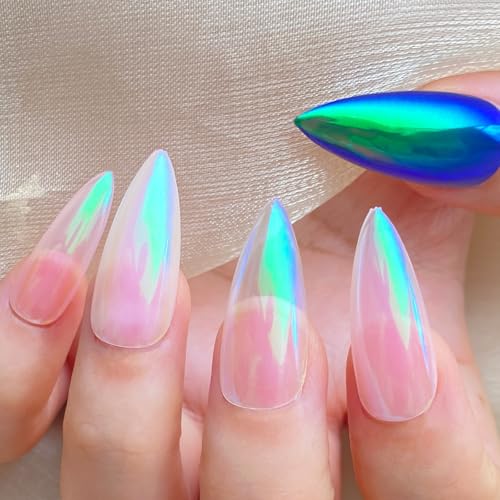 FNNZ Unicorn Chrome Nail Powder - Ocean Glimmer Mermaid Aurora Mirror Effect