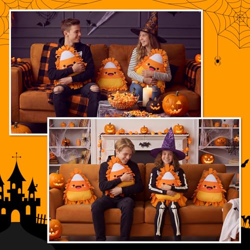 Halloween Candy Corn Pillow DIY Craft Kit - 6 Sets, No-Sew Fall Decoration