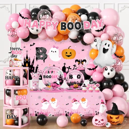 Pink Halloween Party Decorations Set for Girls | Spooky-Cute Birthday Supplies