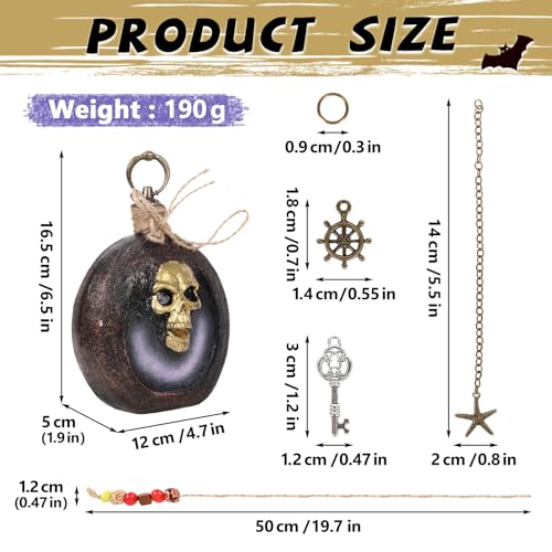 Pirate Skull Resin Bottle Ornament for Halloween & Nautical Decor