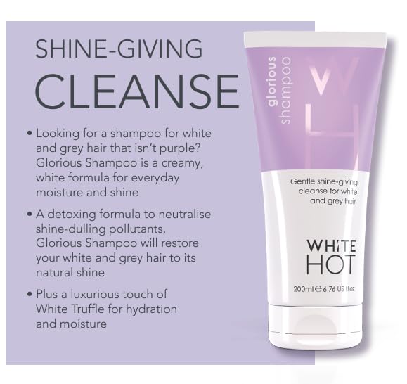 White Hot Short Hair Duo:Glorious Shampoo & Shooshing Crème to give grey & white hair volume & oomph