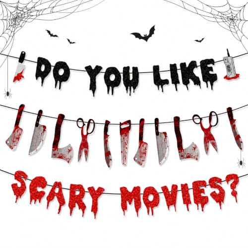 Halloween Horror Movie Banner Decoration - Glitter