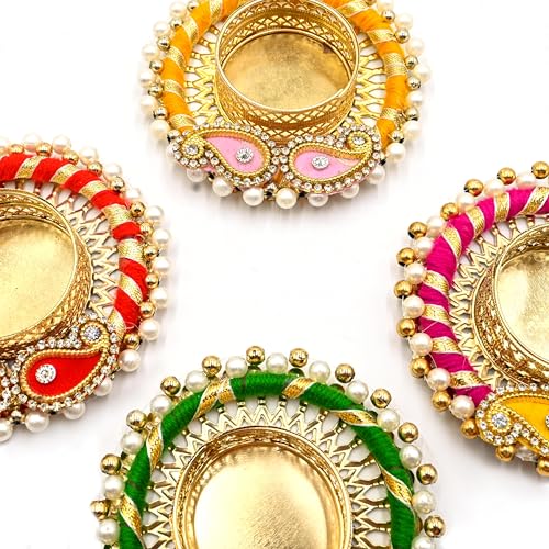 8 Pcs Iron Diwali Tea Light Candle Holders Set - Leaves Design, Religious Festival Decor Variation of THIS listing 8