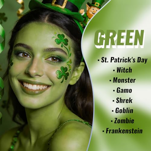Light Green Water-Based Face & Body Paint for Cosplay & Makeup