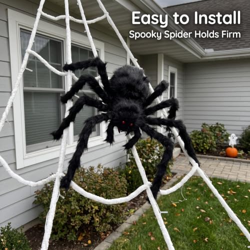Halloween Spider Web Decoration with 250 LED Lights & 5FT Plush Spider