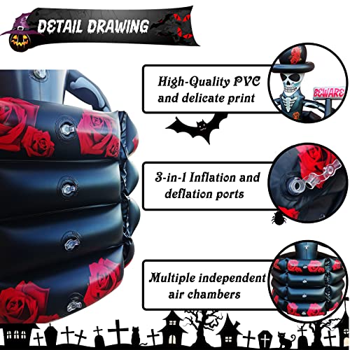 43 Inch Inflatable Halloween Cooler Drink Holder - Large Capacity Skeleton Coffin for Parties