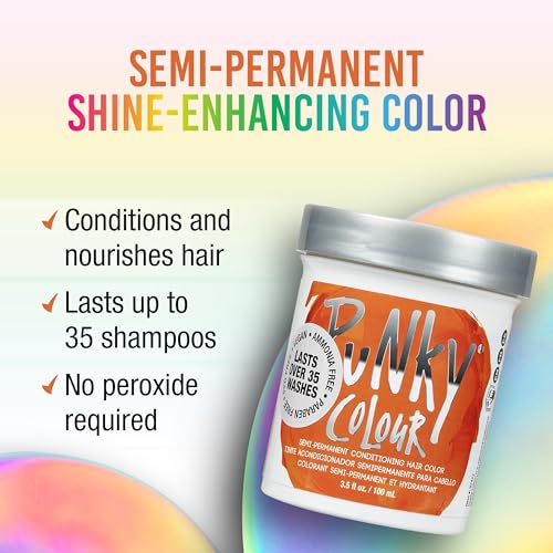 Semi Permanent Orange Hair Dye - Vibrant & Conditioning, 3.5 Fl Oz - Flame Variation