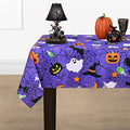 Halloween Tablecloth Spider Web Pumpkin Ghost Waterproof 55x55 Inch - Purple - Variation of THIS listing