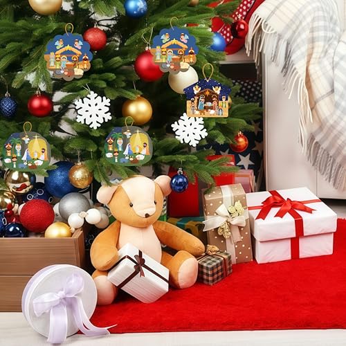 Christmas Nativity Ornaments Set - Religious Holiday Decorations for Tree & Crafts - 30 Pieces